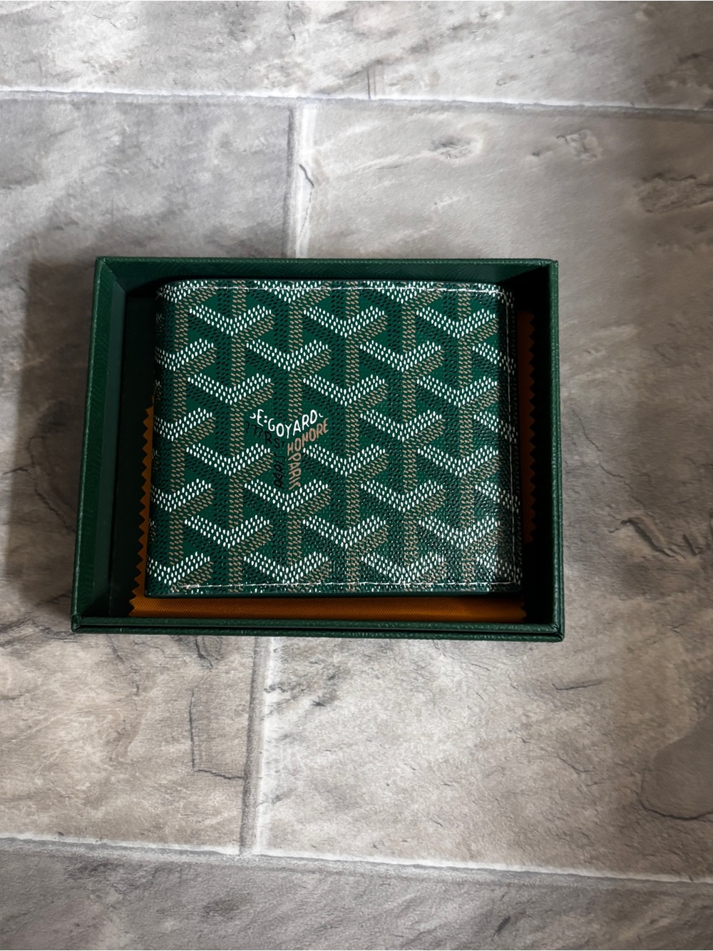 Goyard Green Signature Canvas Bifold wallet